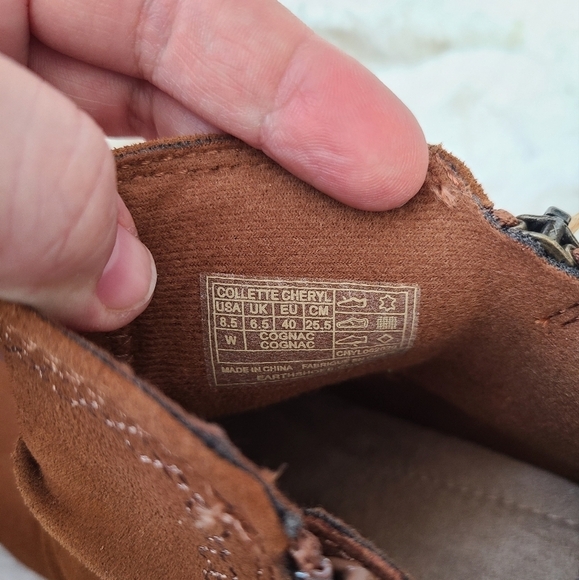 Earth Origins New 8.5W Faux Suede Brown Zip Booties Boots Shoes Water Resistant - Picture 5 of 6